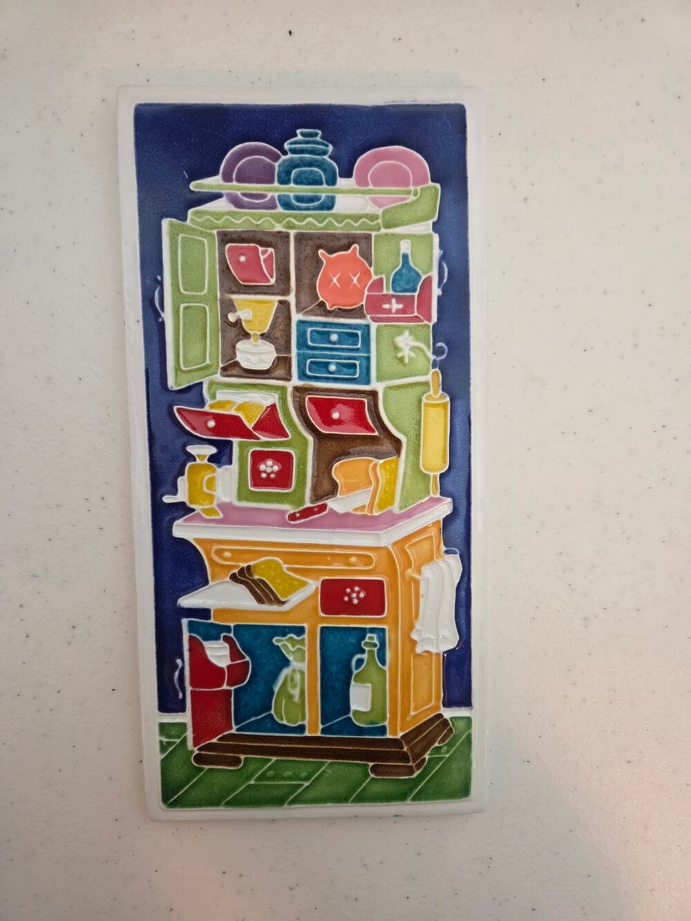 Creazioni Luciano Italian Ceramic  Relief Wall Art Tile Kitchen Vintage Plaque